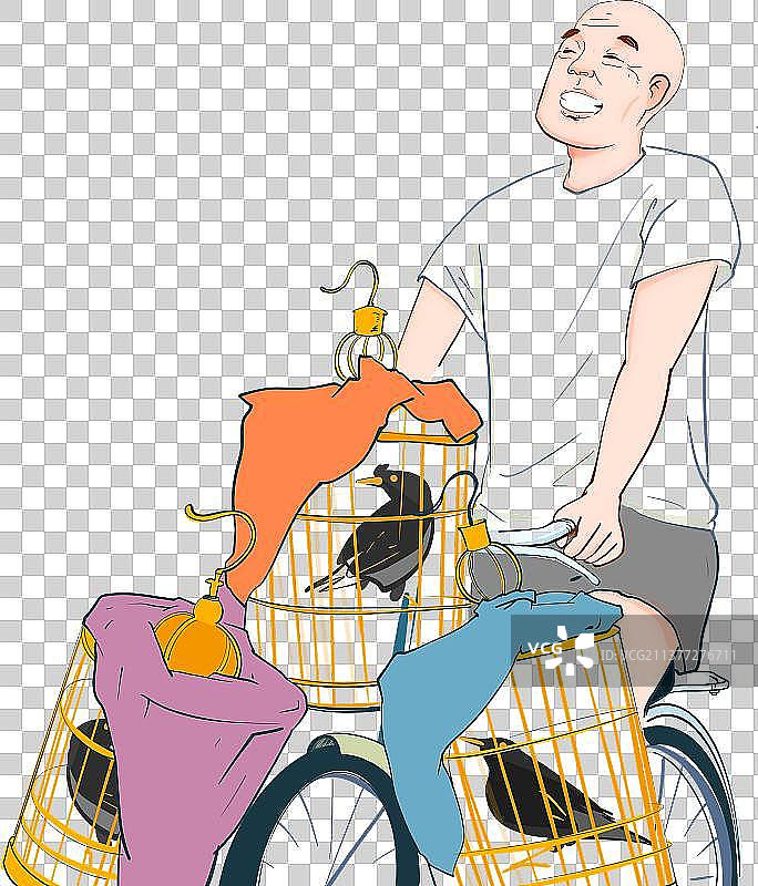 骑自行车的老人图片素材