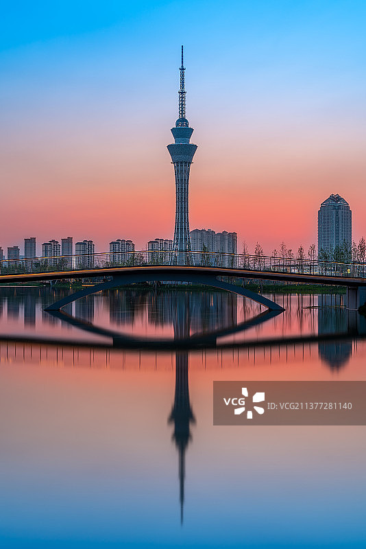 常熟琴湖公园夜景图片素材