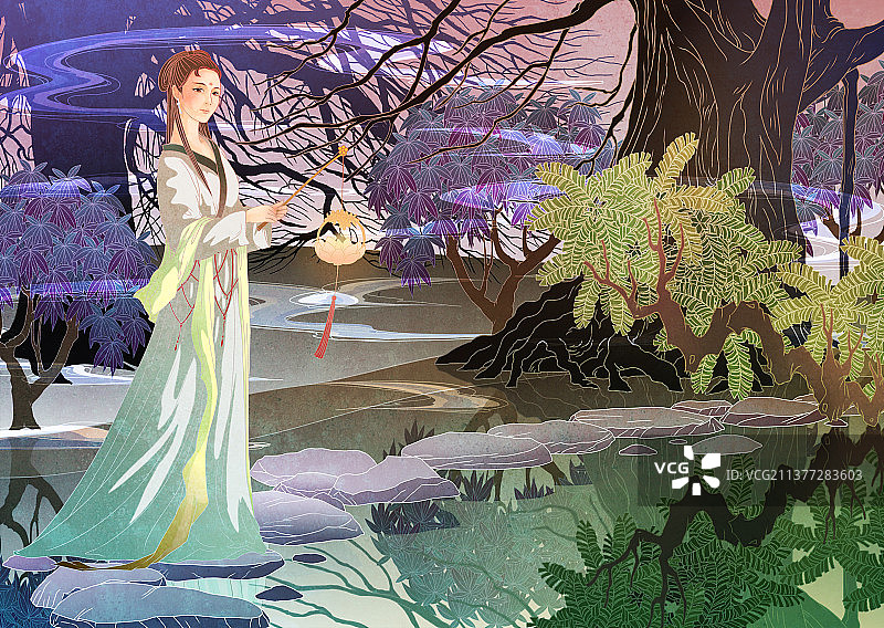 中国国风国潮新中式古代古风汉服少女图片素材