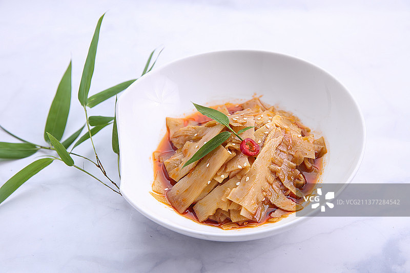 影棚拍摄中餐竹笋菜品图片素材