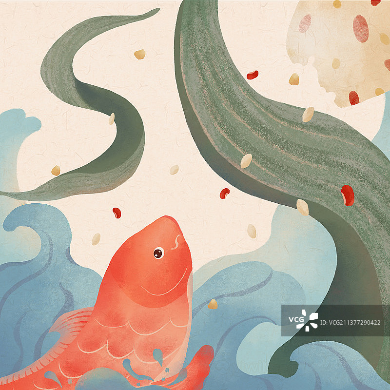 端午粽子鲤鱼图片素材