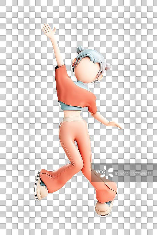 3D渲染的潮流女孩图片素材