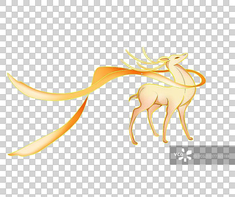 敦煌九色鹿国潮风插画图片素材