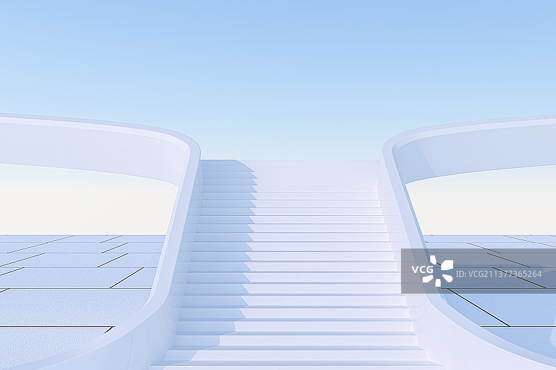3D抽象向上梯阶图片素材