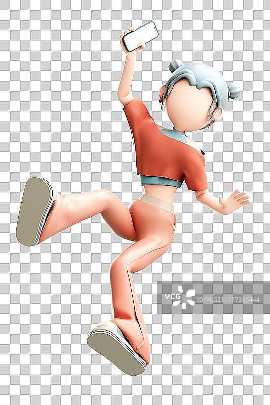 3D渲染的潮流女孩图片素材