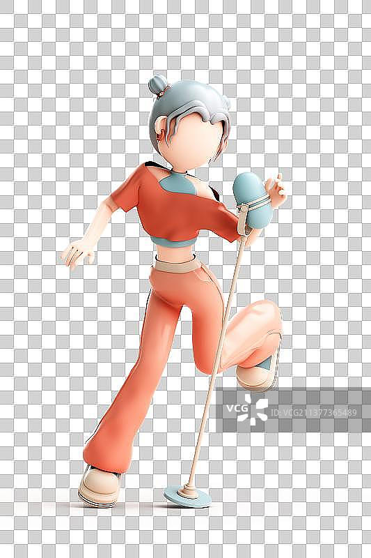 3D渲染的潮流女孩图片素材