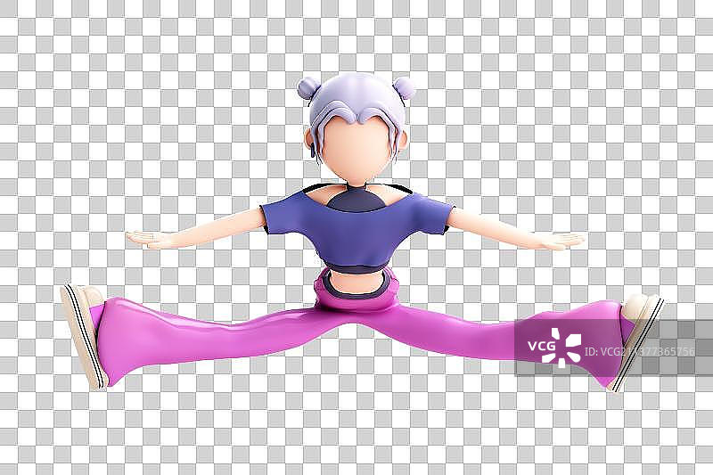 3D渲染的潮流女孩图片素材