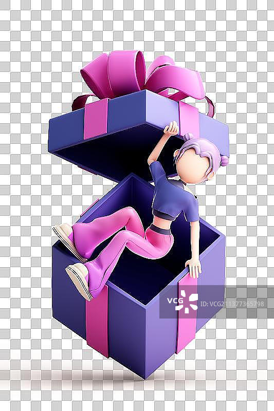 3D渲染的潮流女孩图片素材