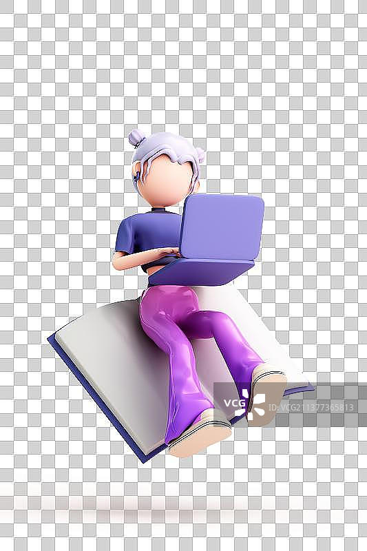 3D渲染的潮流女孩图片素材