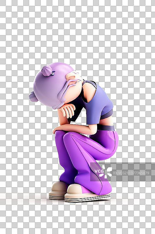 3D渲染的潮流女孩图片素材