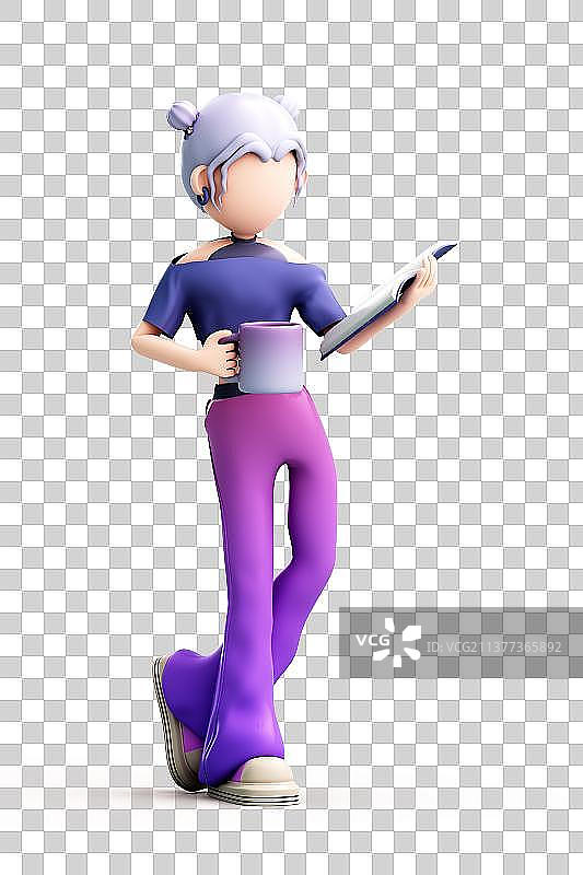 3D渲染的潮流女孩图片素材