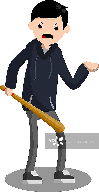 手持棒球棍的男人图片素材