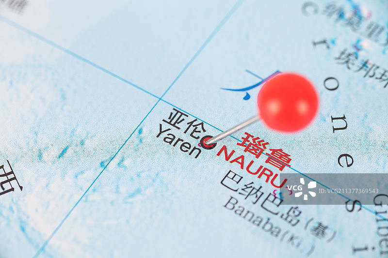 瑙鲁首都亚伦在地图上的位置标注图片素材
