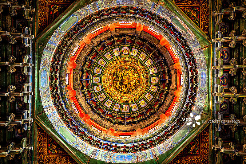 北京故宫博物院藻井图片素材