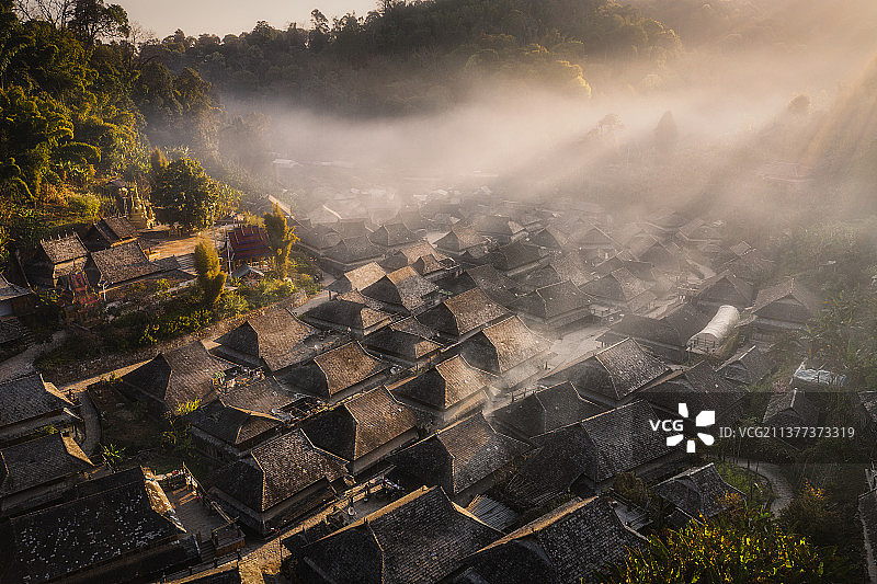 云南普洱澜沧景迈山糯干古寨图片素材