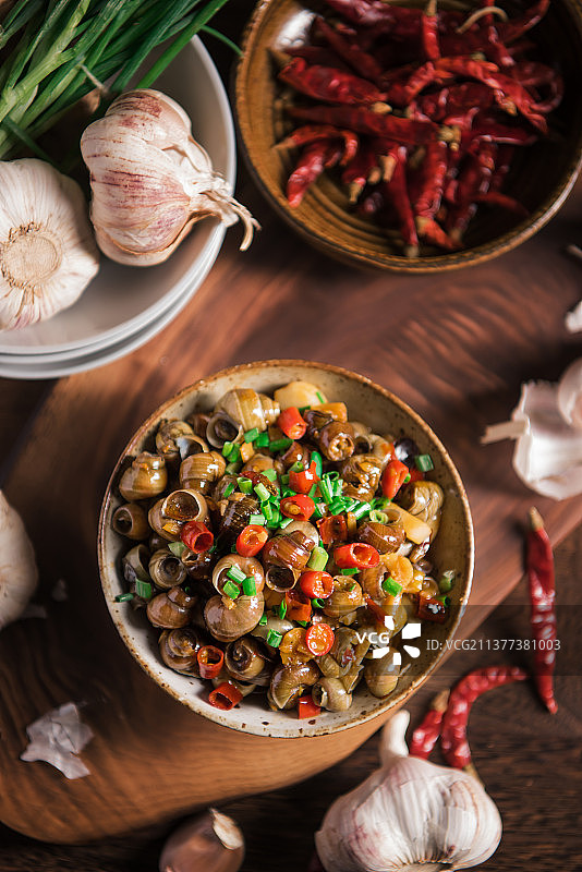 香辣炒螺蛳田螺图片素材