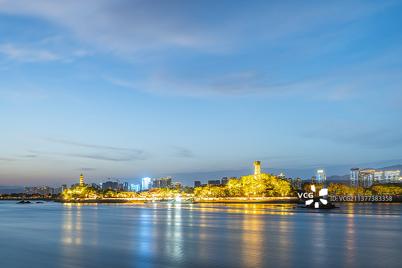 温州江心屿夜景 温州夜景 温州城市风光 江心屿图片素材