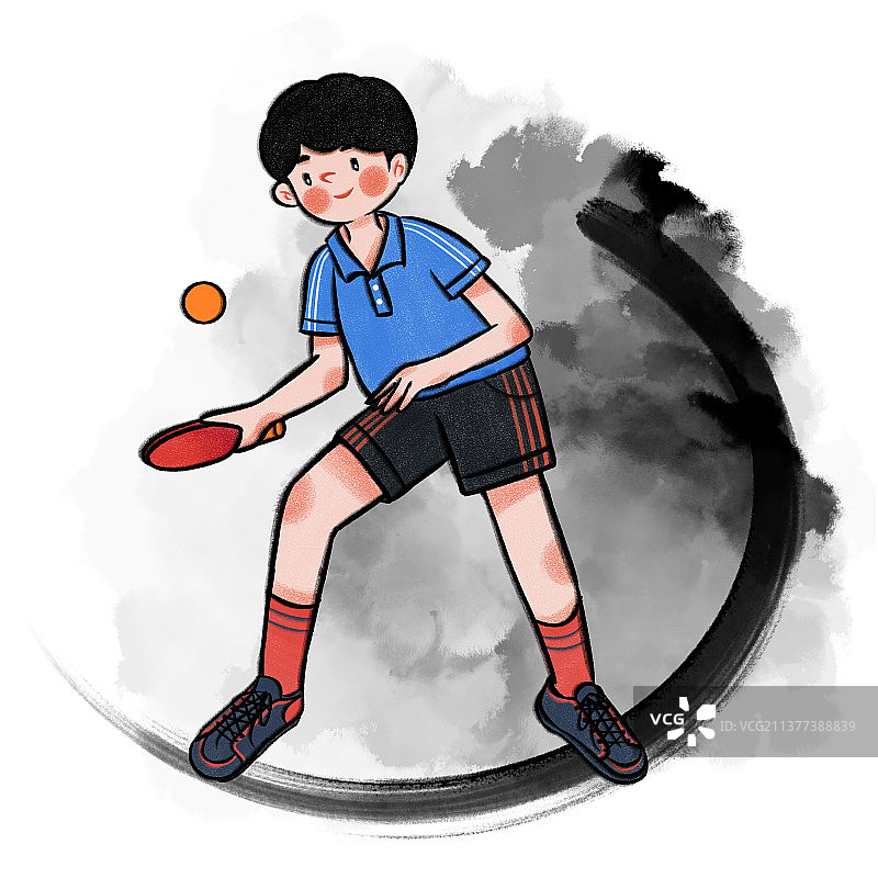 年轻的男性乒乓球运动员图片素材