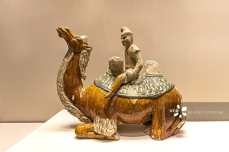 唐三彩 陶俑 骆驼 马 国家博物馆 国家宝藏 重要文物图片素材