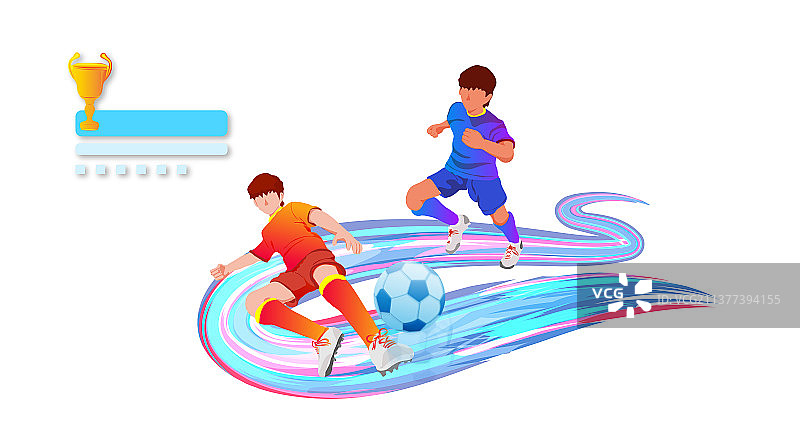 足球体育运动联赛的比赛插画图片素材