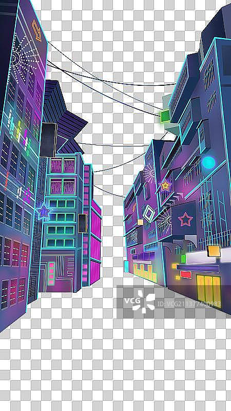 赛博朋克建筑图片素材