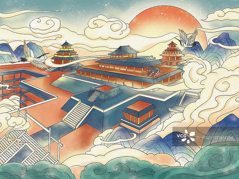 建筑插画图片素材