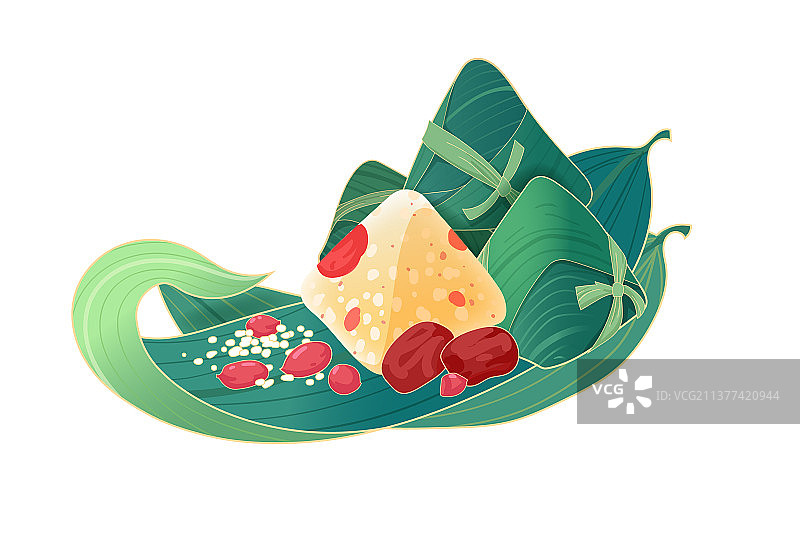 粽子粽叶矢量插画图片素材
