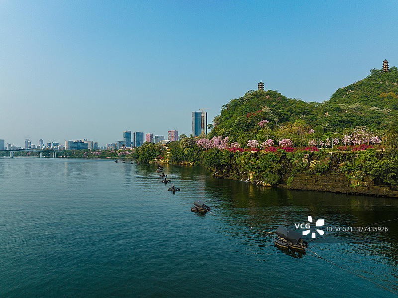 柳州蟠龙公园航拍图片素材