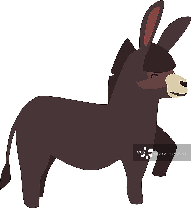 扁平风棕色驴设计图片素材