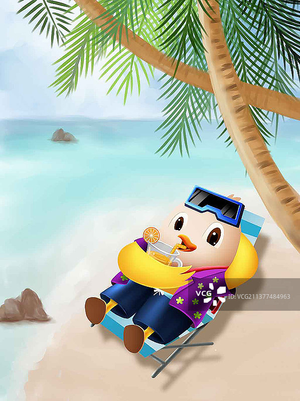 夏日清爽喝可乐鸡图片素材