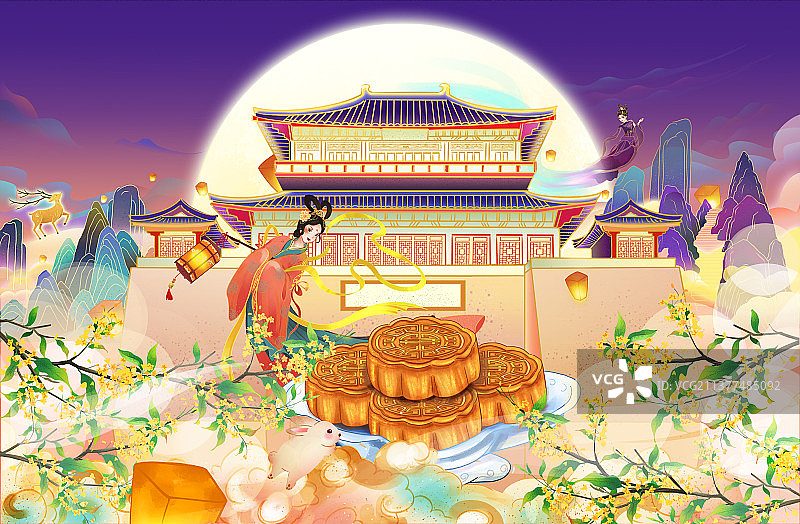 中秋节插画图片素材