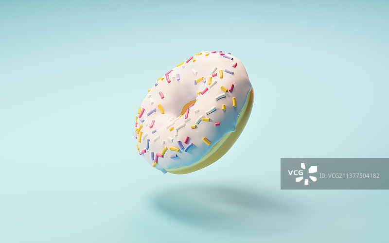 美味的甜甜圈3D渲染图片素材