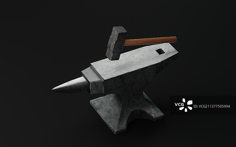 铁锤与铁砧3D渲染图片素材