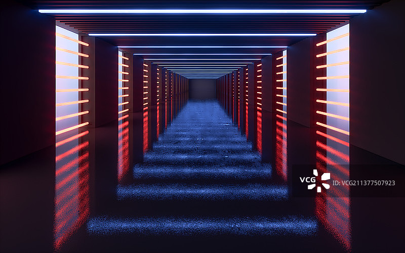 深色空房间地面3D渲染图片素材