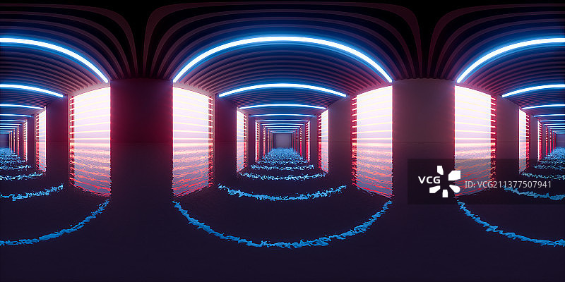 深色空房间360度无缝全景图片素材