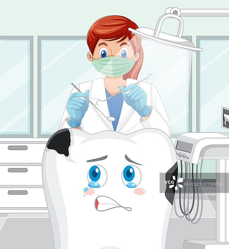 牙医用工具检查牙齿图片素材