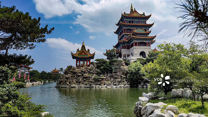 三仙山塔景图片素材