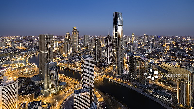 海河夜色图片素材