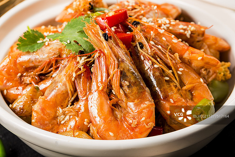 麻辣干锅虾图片素材