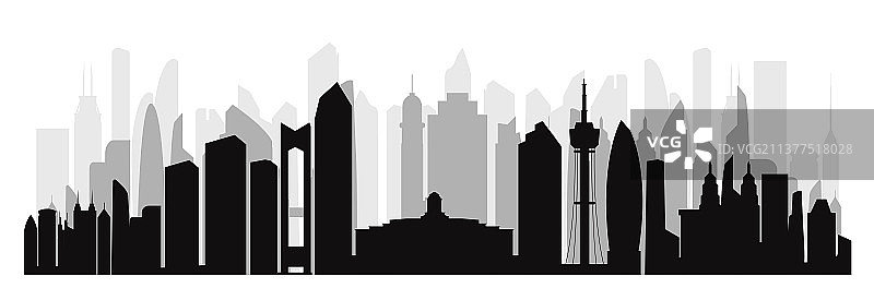 长春城市剪影图片素材