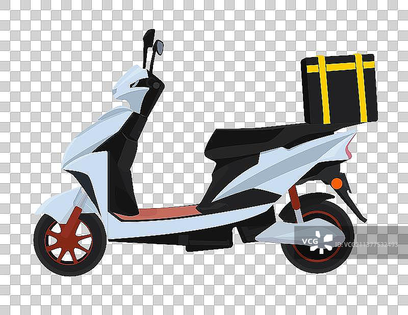 一辆外卖摩托车图片素材