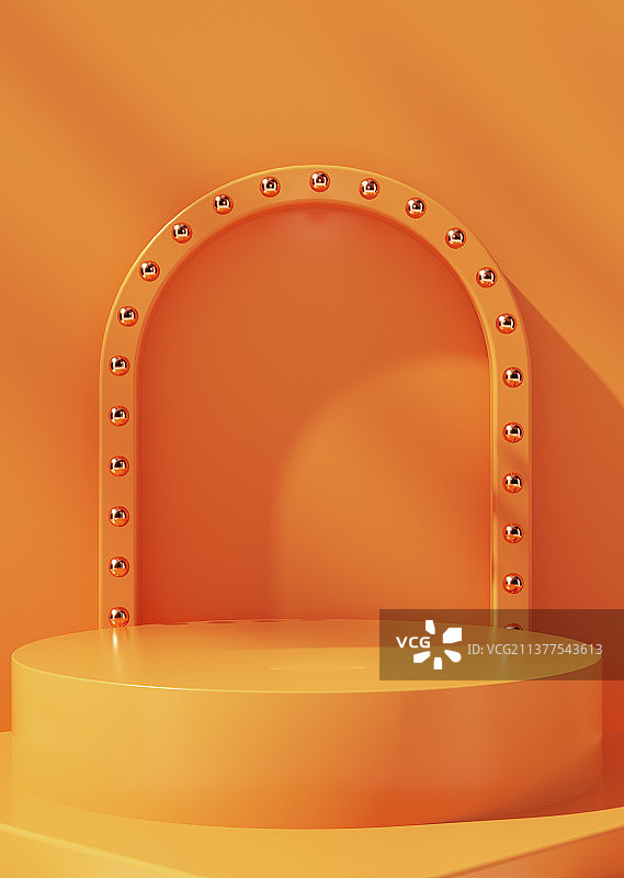 橙色简约光影电商场景图片素材