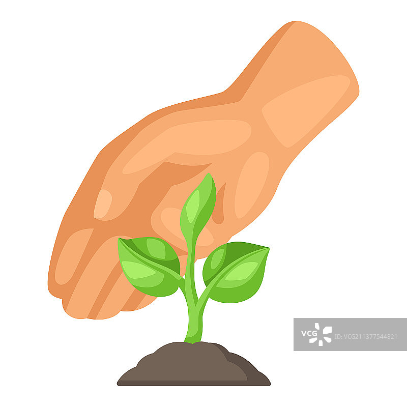 手护绿色幼苗，农业图片素材
