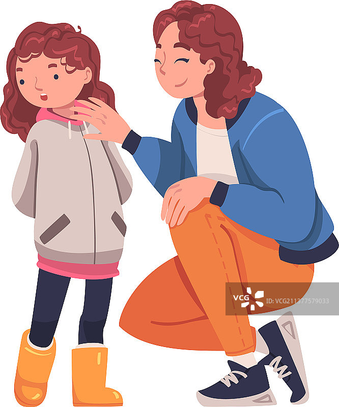 母亲安慰悲伤的女儿图片素材