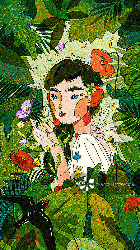 春之女图片素材