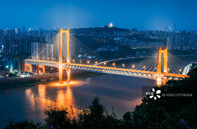 红岩村大桥夜景图片素材