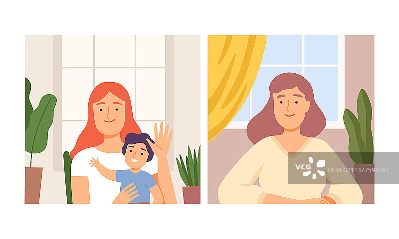 隔离期间的人们交流图片素材