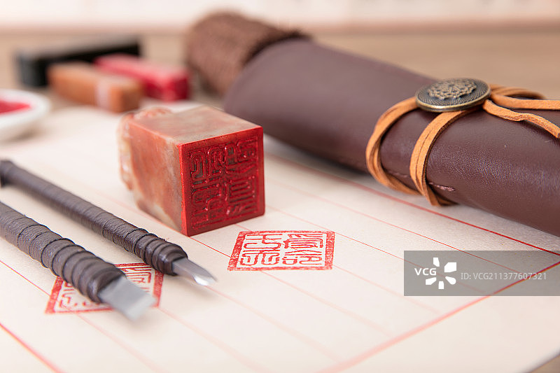 中国篆刻相关的刻刀印章和其它物品图片素材