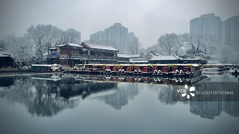 雪中紫竹院图片素材