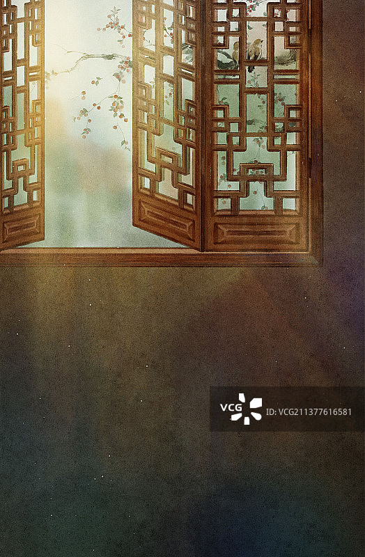 红楼梦金陵十二钗人物古风插画——李纨背景图片素材